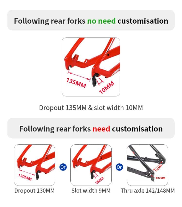 Rear fork customisation